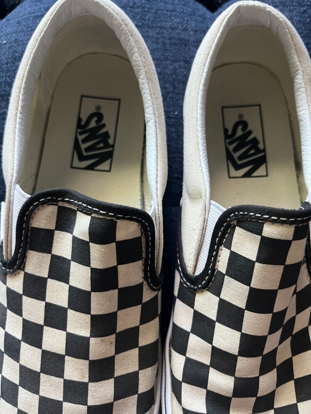 Vans Slip-On Checkerboard Shoes. Black & White. Women’s 9 - Picture 5 of 6